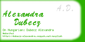alexandra dubecz business card